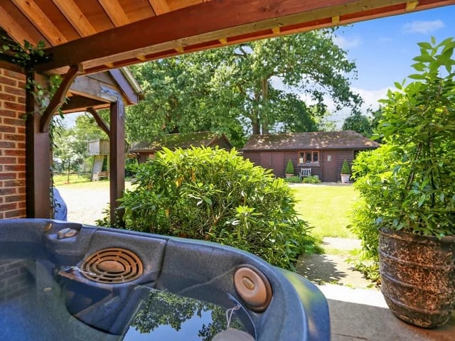 This five bed converted barn in Anmore Road, Denmead is on the market for £1.4m. It is listed on Zoopla by White & Guard Estate Agents.