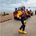 Ben Saunders is aiming to complete the Ironbourne middle distance triathlon in July to raise funds for Eastbourne Lifeboat station. Picture: Eastbourne RNLI
