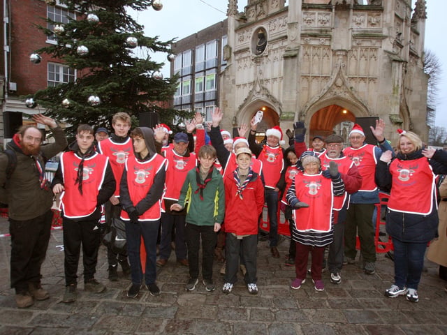 Rotarians at the Chichester Christmas lights switch on in 2022