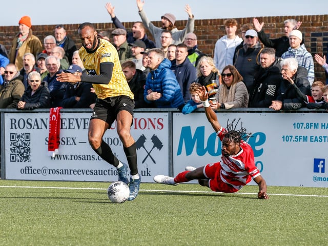 Action from Eastbourne Borough's 5-1 home loss to Maidstone in the National League South