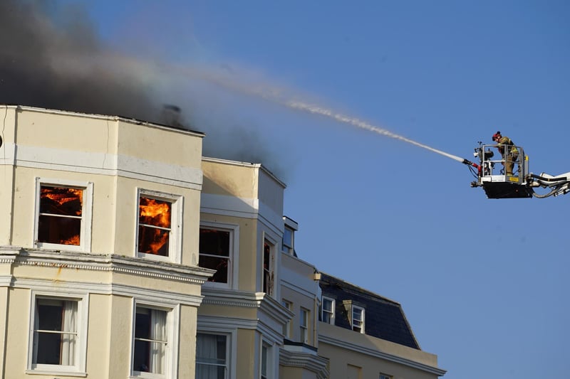 A huge fire broke out at the Royal Albion Hotel in the Old Stein, Brighton, yesterday on Saturday, July 15.