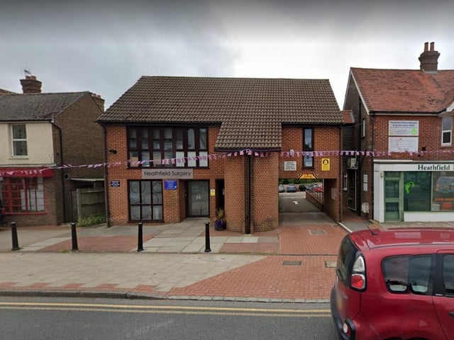 Heathfield Surgery in High Street, Heathfield was recorded as having 12,429 patients and the full-time equivalent of 8.9 GPs, meaning it has 1,391 patients per GP.