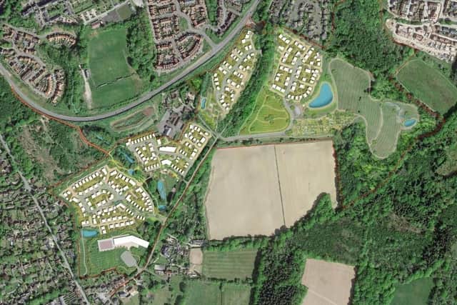 Proposed masterplan of 375-home development off Hurstwood Lane, Haywards Heath