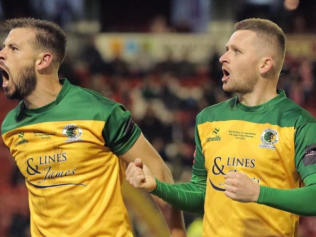 The best of the action from the pitch and the stands from Horsham's 3-3 draw at Barnsley in the FA Cup first round