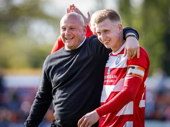 Action from Eastbourne Borough's final-day 3-2 win at Braintree - the Sports have stayed up with six points to spare