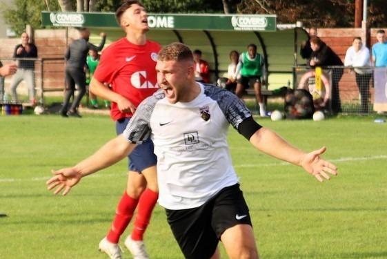 Action from Pagham v Eastbourne United in the FA Vase