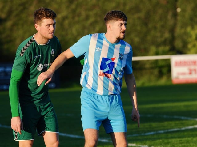 Action from Worthing United's 2-1 home loss to Forest Row in the SCFL division one