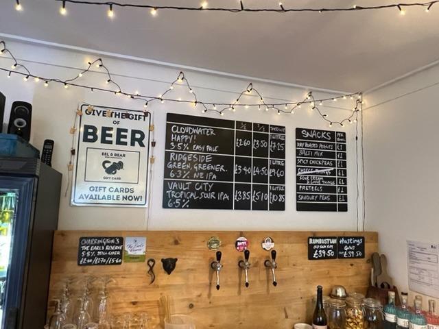 A range of draught beers on tap