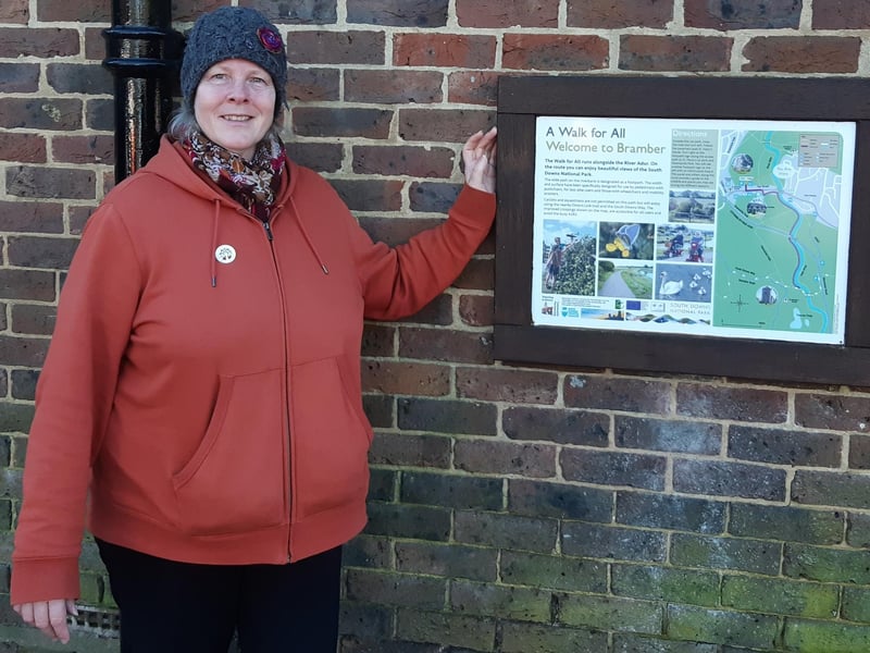 Checking out the route for A Walk For All Bramber along the River Adur and Downs Link, and on to Bramber Castle