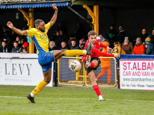 Eastbourne Borough recovered from 2-1 down at half-time to win 3-2 at St Albans City. Picture by Lydia Redman