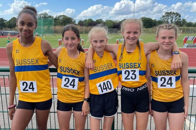 HY Runners U13 girls - Antalia Cole, Olivia Collins, Kitty Morgan, Isabella Buchanan and Sophie Smith | Picture from HY Runners