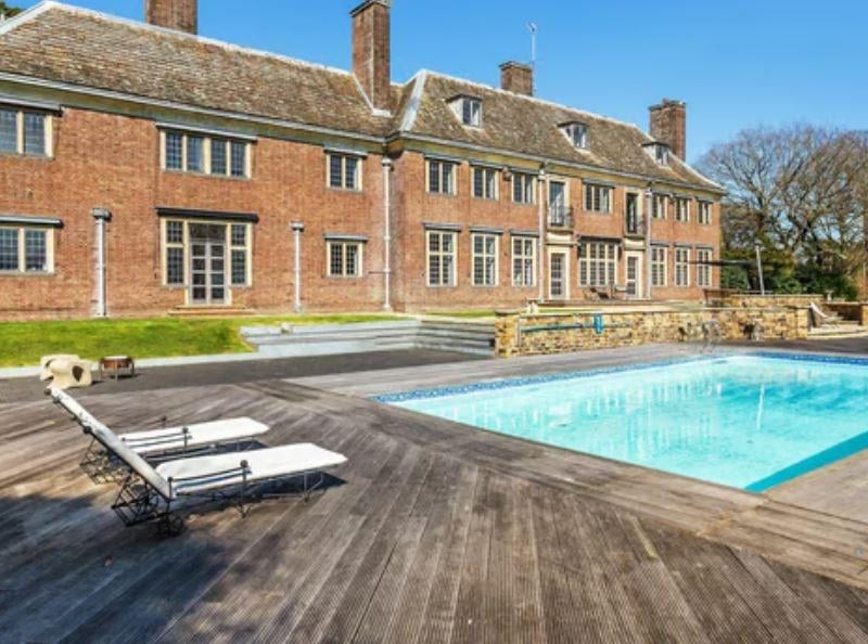 The swimming pool is set within the 28 acres of grounds