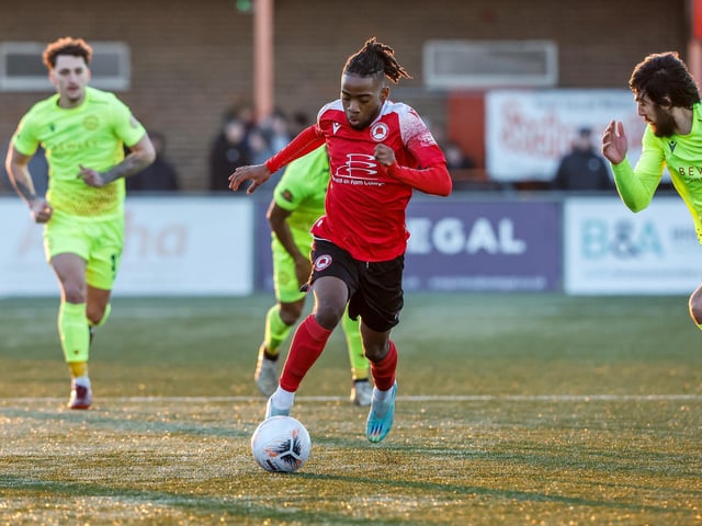 Action from Eastbourne Borough's win over Hungerford Town in the National League South