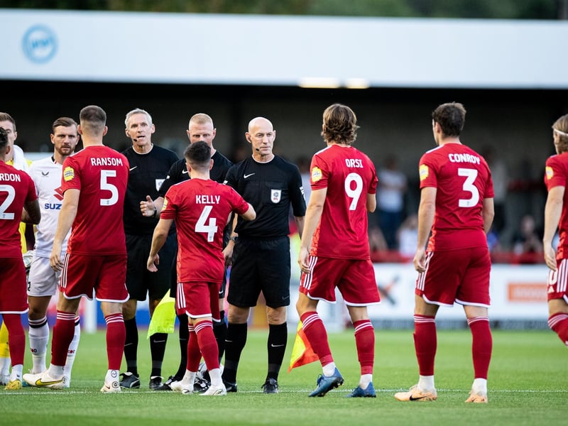 Action and crowd pictures from Crawley Town's 2-1 win over MK Dons at the Broadfield Stadium.