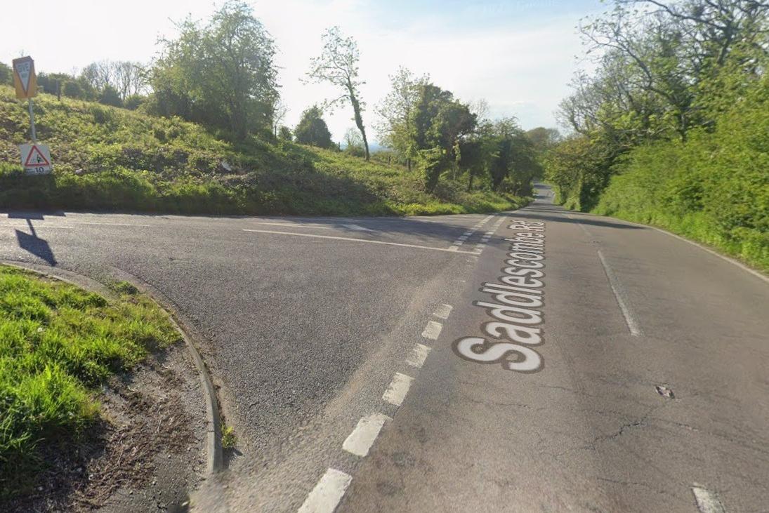 Report of rolled over car on Saddlescombe Road near Devil's Dyke