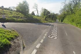 There is a report of a rolled over car on Saddlescombe Road near Devil's Dyke. Photo: Google Street View