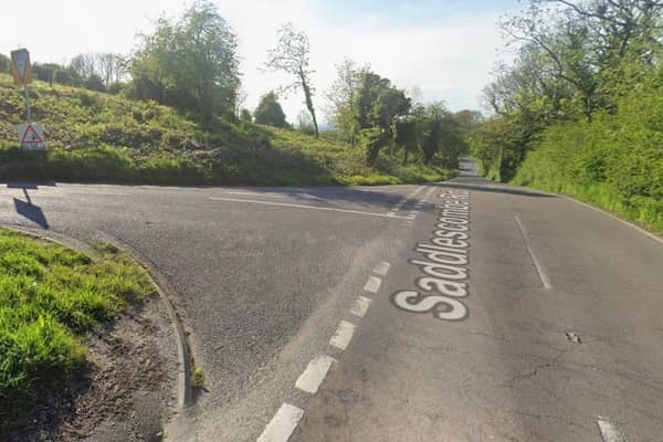 There is a report of a rolled over car on Saddlescombe Road near Devil's Dyke. Photo: Google Street View