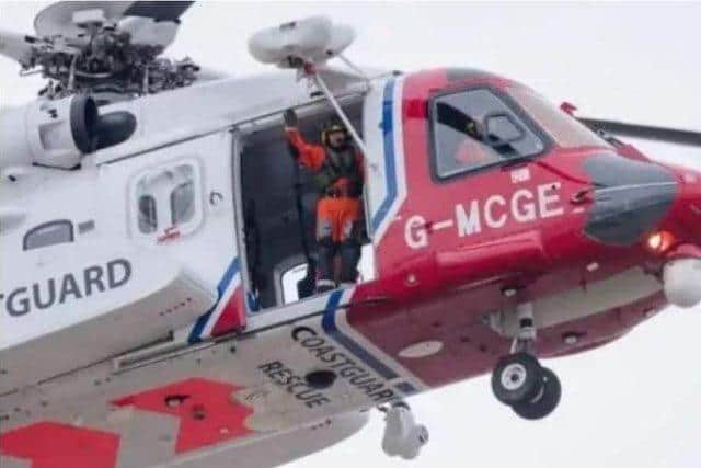 A coastguard helicopter.