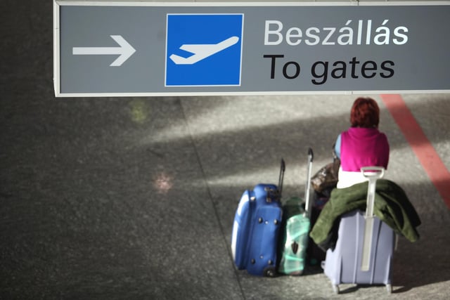 Listz Ferenc International Airport saw 65 per cent of flights delayed, and 2.1 per cent cancelled. Picture by BALINT PORNECZI/AFP via Getty Images