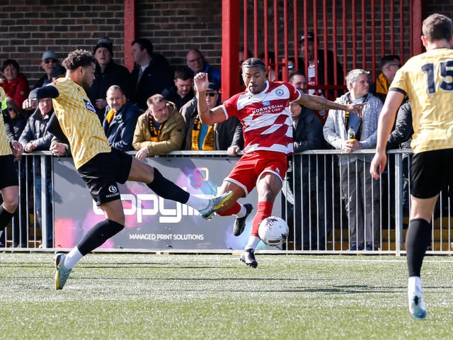 Action from Eastbourne Borough's 5-1 home loss to Maidstone in the National League South