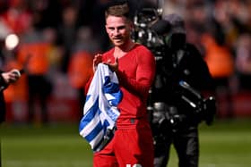Alexis Mac Allister provided an assist for Liverpool in the win over Brighton at Anfield. (Photo by Andrew Powell/Liverpool FC via Getty Images)