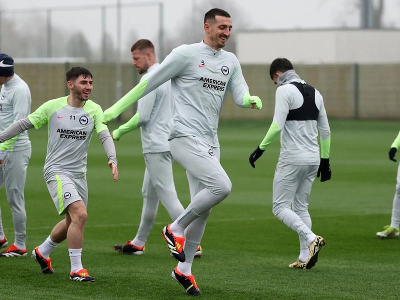 Brighton captain Lewis Dunk has a spring in his step ahead of Everton
