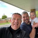 Arthur with his dad Kerry Hardwell and grandad Keith, who will undertake the 26.2 miles to boost the funds of MACS (microphthalmia, anophthalmia and coloboma support)