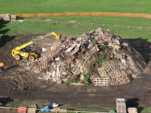 Littlehampton bonfire being built ahead of the big event on Saturday, October 24, 2026