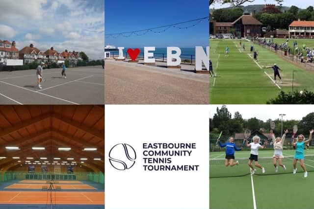 Part of a montage publicising the new Eastbourne Community Tennis Tournament