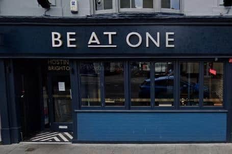 Be At One,said its cocktail bars offer tunes and vibes to get guests in a party mood. Pictured is the branch in Castle Square, Brighton. Photo: Google Street View