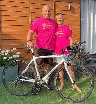 Phil Goode, from Lewes, is taking part in Challenge London, the world’s biggest city centre triathlon for wife Linda, who has terminal brain cancer. Photo: Phil Goode