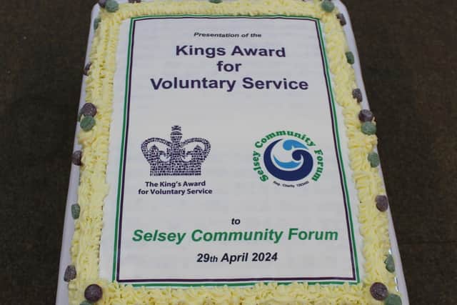 The cake was made for the occasion by Selsey Community Forum Catering Manager, Janet Jupp. This cake along with refreshments were served to guests after the ceremony.