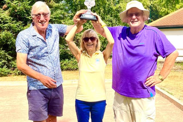 The Bognor Regis Twinning Association boules winners with their trophy