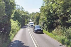 The B2123 from Falmer to Woodingdean is blocked. Photo: Google Street View