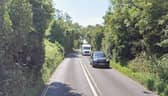 The B2123 from Falmer to Woodingdean is blocked. Photo: Google Street View