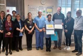 Ingrid Benge (fourth from right) at Eastbourne District Hospital has celebrated her retirement after 50 years working at the NHS. Picture: East Sussex Healthcare NHS Trust