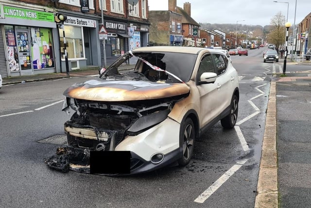 In Pictures: Police called to car fire in Hastings
