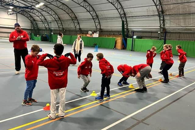 Youngsters enjoy fun drills to improve speed and dexterity at a Forward Drive session | Picture - contributed