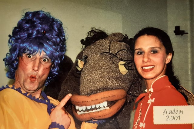Aladdin in 2001, one of eight performances of the pantomime over the years