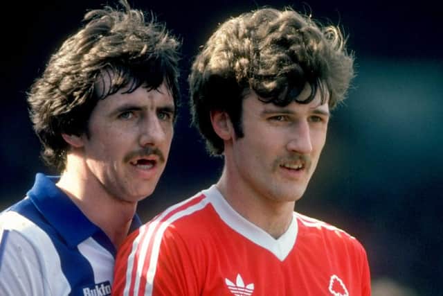 Mark Lawrenson in Brighton action in 1980 versus Gary Birtles of Nottingham Forest - and it was Birtles, not Lawrenson, that ended up at Manchester United | Picture: Allsport UK /Allsport