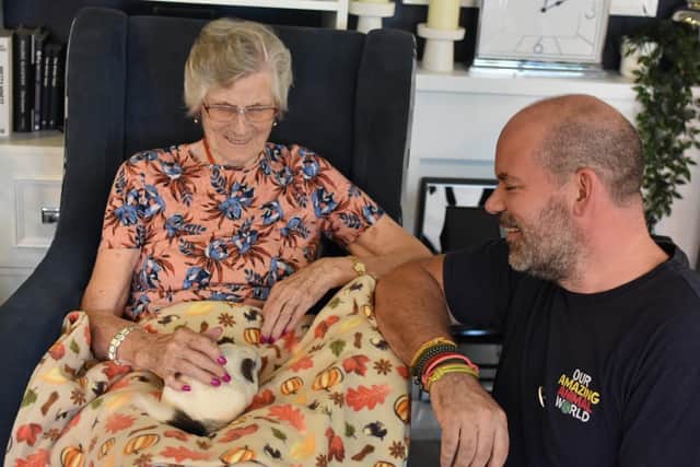 Caer Gwent resident enjoying an Amazing Animal World visit. Picture: Guild Care