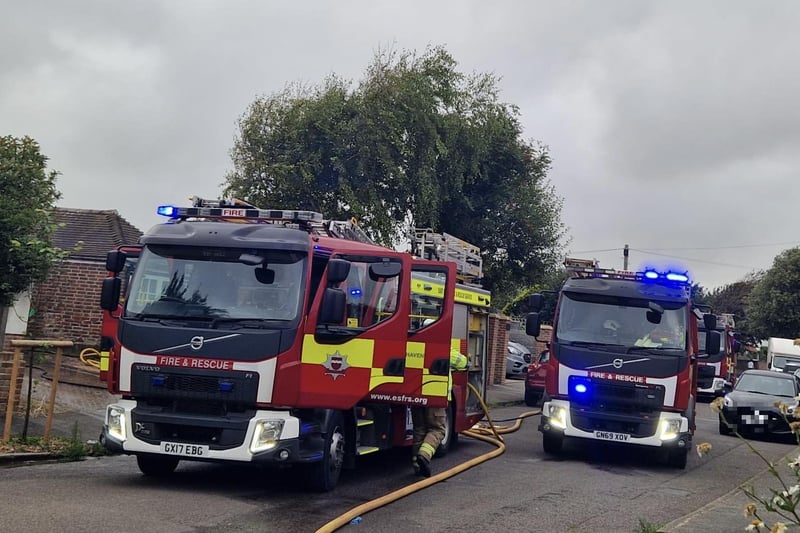 Firefighters were seen tackling a blaze in Seaford last night (Saturday, August 12)