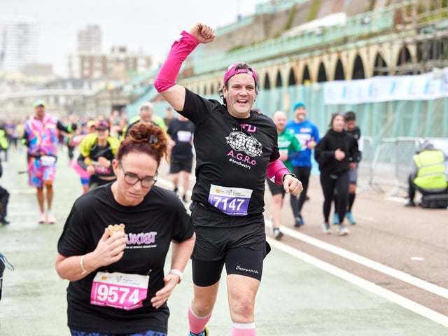 Action at the Brighton Half Marathon