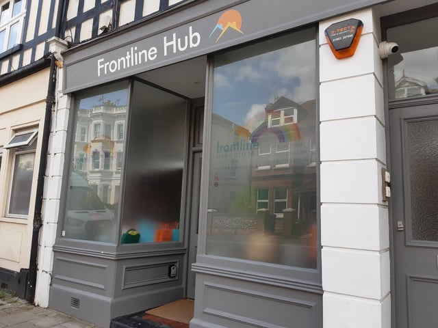 Frontline Associates Supported Tenancies celebrates the company's 20th anniversary and the first anniversary of the Frontline Hub, in Rowlands Road, Worthing, with a party for staff, service users and guests included Worthing town crier Bob Smytherman
