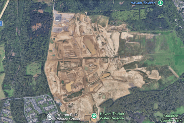 Portsmouth Water has appointed engineering consultancy Clancy to deliver the next stage of the Havant Thicket Reservoir Project, with a pumping station and 8.5km pipeline to be built. Photo: Google Earth.