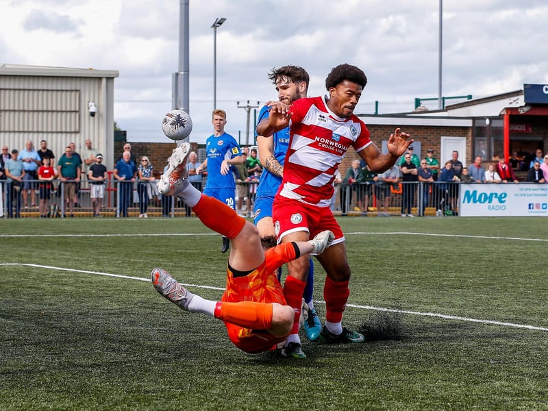 Action from Eastbourne Borough v Truro City in the National League South