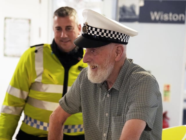 The surprise sight of a police motorbike in a Steyning care home foyer brought decades of memories rushing back for 89-year-old Alan Colbourne