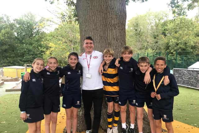 Old Pennthorpian Jake Wightman helps launch the school's new all-weather pitch