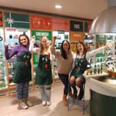 Sales executives Carys Lampty and Holly Dawling with area manager Dani Newman and store manager Daisy Spicer