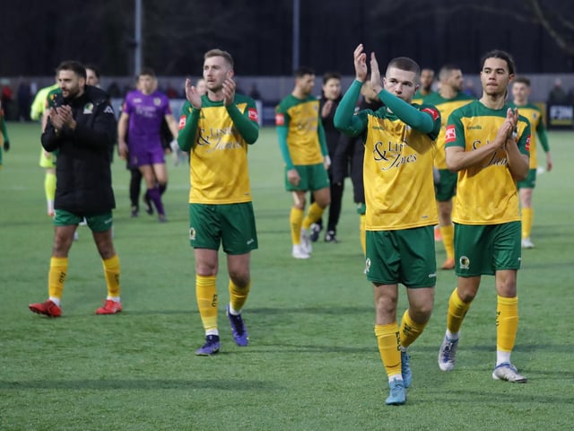 Isthmian Premier action from Horsham's excellent 3-1 home win over play-off chasing Billericay Town on Saturday